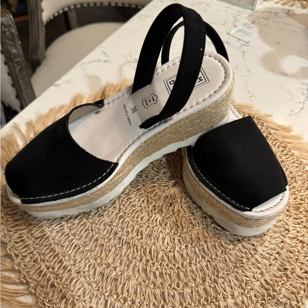 Elegant midnight Handmade Espadrilles open toe